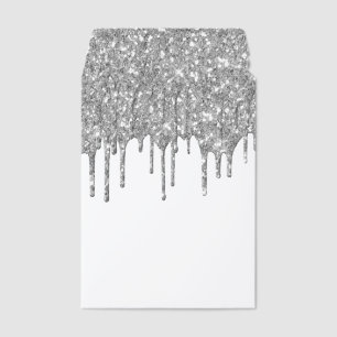 Rose Gold Glitter Look Drips Envelope Mailers