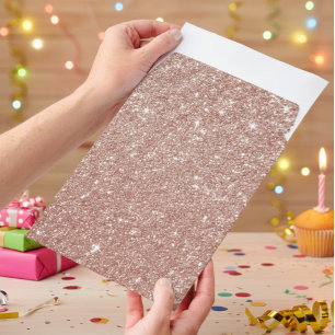 Rose Gold Glitter Look Envelope Mailers
