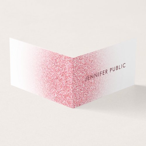 Rose Gold Glitter Look Modern Elegant Template Business Card