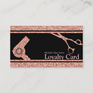 Rose Gold Glitter Makeup Artist Hair Salon Loyalty
