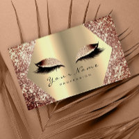 Rose Gold Glitter Makeup Artist Lashes Beauty Business Card
