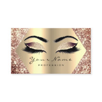 Rose Gold Glitter Makeup Artist Lashes Champaigne Business Card Rose Gold Glitter Makeup Artist Lashes Champaigne Business Card
