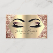 Rose Gold Glitter Makeup Artist Lashes Champaigne Business Card (Front)
