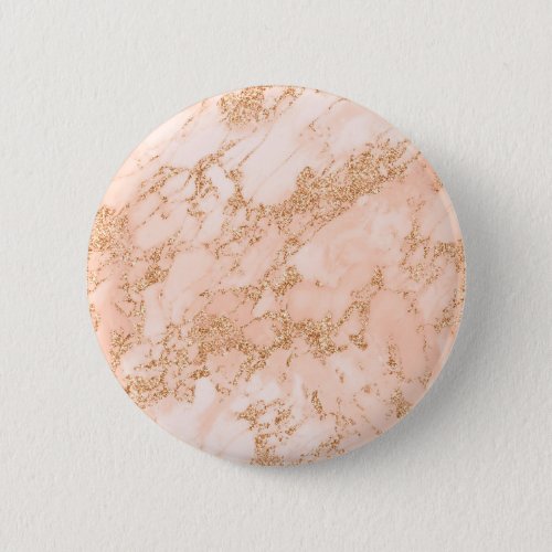 Rose gold glitter marble abstract button