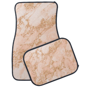 Rose gold glitter marble abstract car floor mat