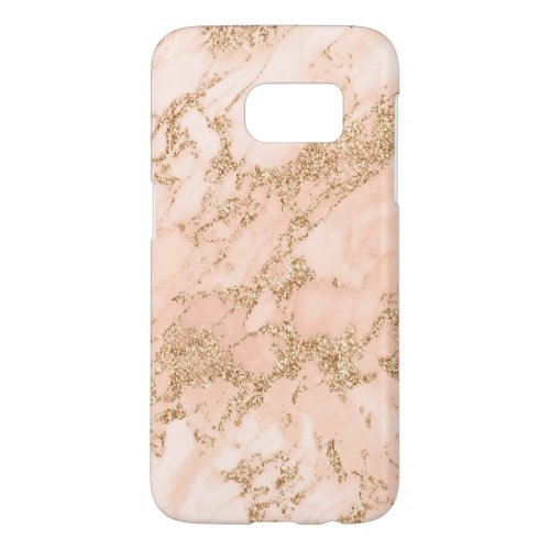 Rose gold glitter marble abstract samsung galaxy s7 case