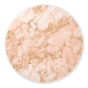 Rose gold glitter marble abstract ceramic knob