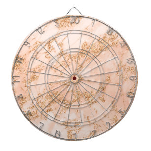 Rose gold glitter marble abstract dart board
