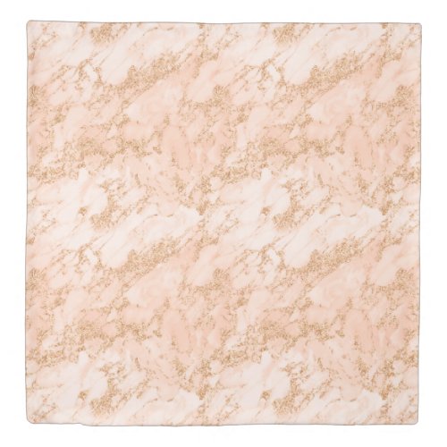Rose gold glitter marble abstract duvet cover