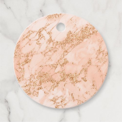 Rose gold glitter marble abstract favor tags