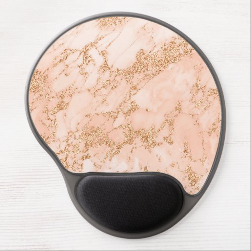 Rose gold glitter marble abstract gel mouse pad