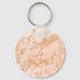 Rose gold glitter marble abstract keychain