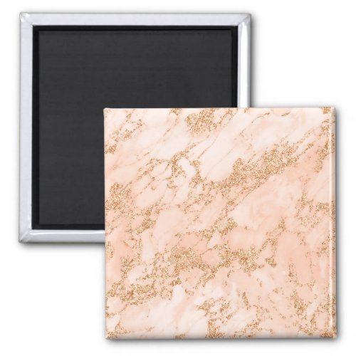 Rose gold glitter marble abstract magnet