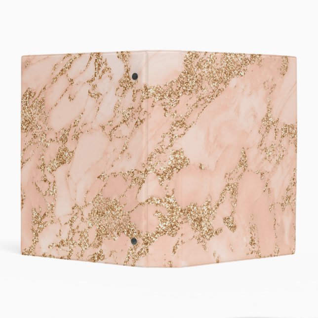 Rose gold glitter marble abstract mini binder (Background)