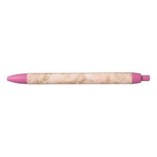 Rose gold glitter marble abstract pen