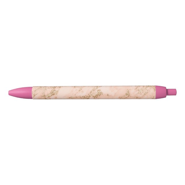 Rose gold glitter marble abstract pen (Front)