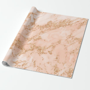 Rose gold glitter marble abstract wrapping paper