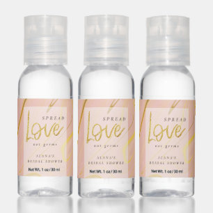 Rose Gold Glitter Marble Agate Bridal Shower Hand Sanitizer