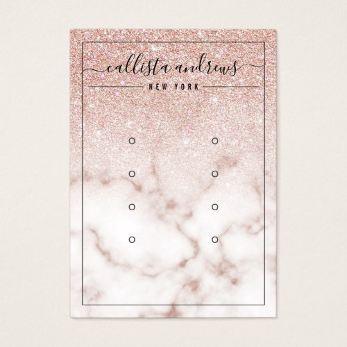 Rose Gold Glitter Marble Earrings Display Card