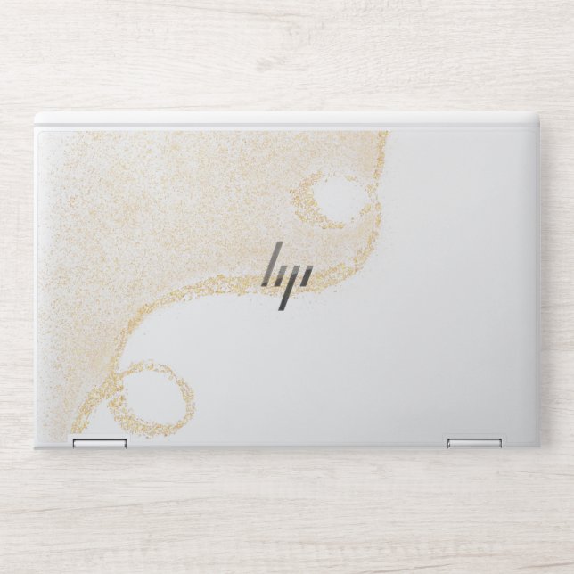  Rose Gold Glitter Marble Hp Laptop Skin (Front)
