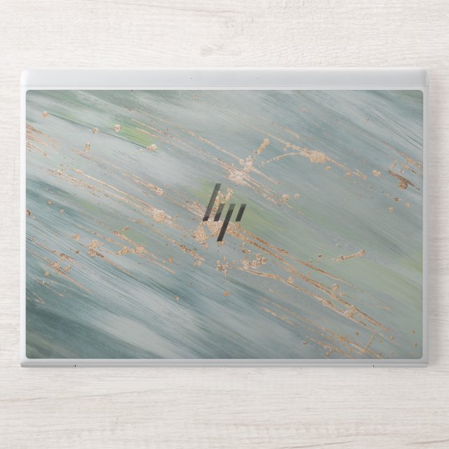  Rose Gold Glitter Marble Hp Laptop Skin (Front)