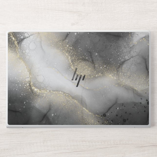  Rose Gold Glitter Marble Hp Laptop Skin (Front)