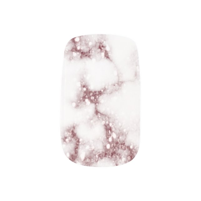 Rose Gold Glitter Marble Nail Art (Left Thumb)