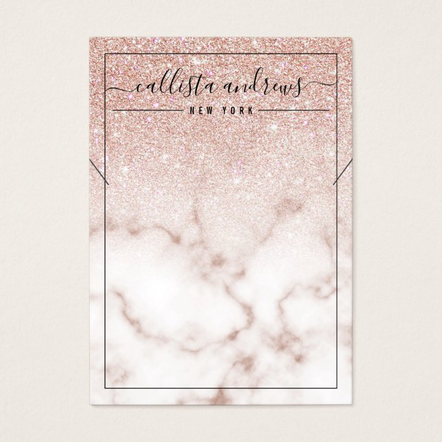 Rose Gold Glitter Marble Necklace Display Card (Front)