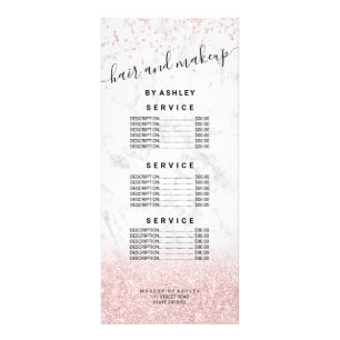 rose gold glitter marble sparkle confetti price rack card