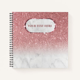 Rose Gold glitter Marble sparkles Notebook
