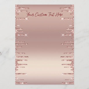 Rose Gold Glitter Menu Example Personalized Text