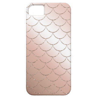 Rose gold glitter mermaid scales case