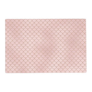 Rose Gold Glitter Mermaid Scales Placemat