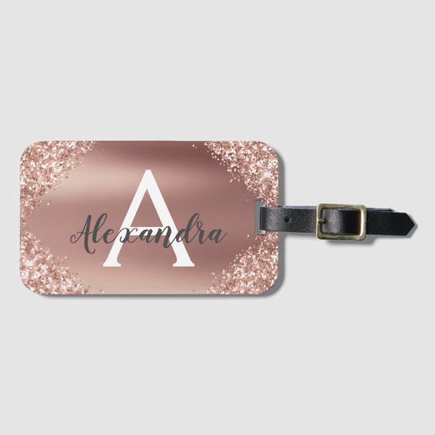 rose gold luggage tags