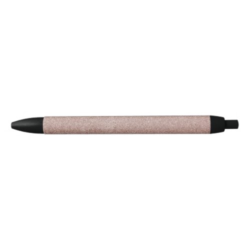 Rose Gold Glitter Metallic Pretty Girly Sparkly Black Ink Pen