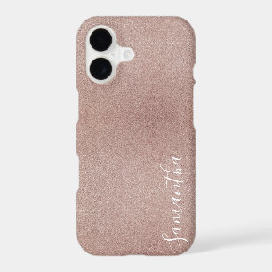 Rose Gold Glitter Metallic Pretty Girly Sparkly iPhone 17 Case