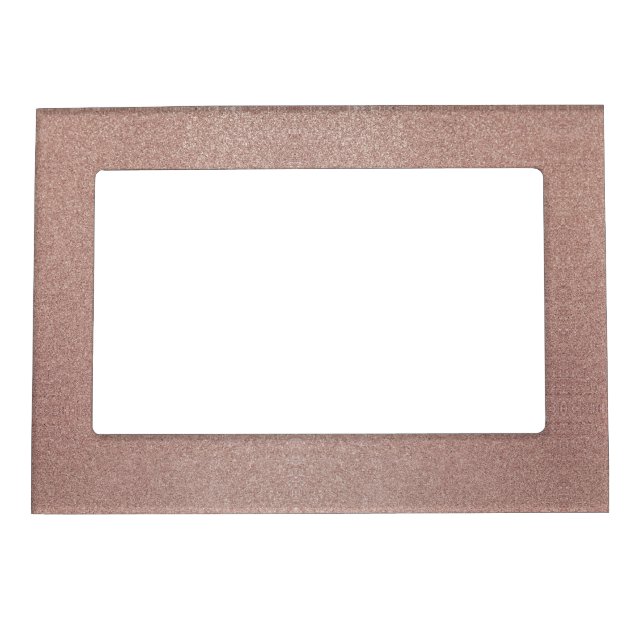 Rose Gold Glitter Metallic Pretty Girly Sparkly Magnetic Frame (Front)