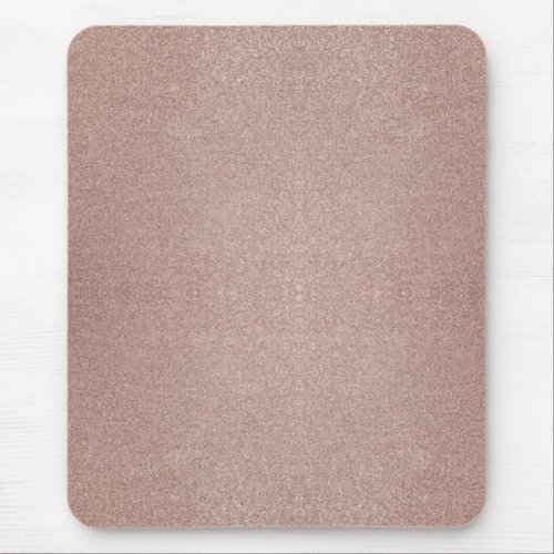 Rose Gold Glitter Metallic Pretty Girly Sparkly Mouse Pad