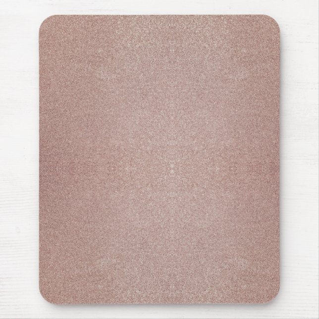 Rose Gold Glitter Metallic Pretty Girly Sparkly Mouse Pad (Front)