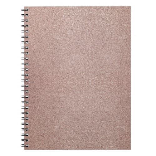 Rose Gold Glitter Metallic Pretty Girly Sparkly Notebook