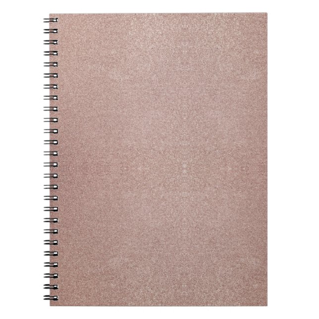 Rose Gold Glitter Metallic Pretty Girly Sparkly Notebook (Front)