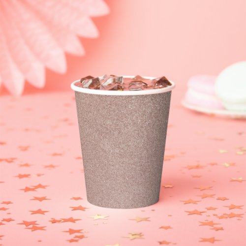 Rose Gold Glitter Metallic Pretty Girly Sparkly Paper Cups