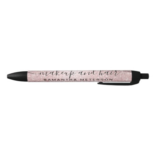 rose gold glitter metallic sparkle confetti name black ink pen