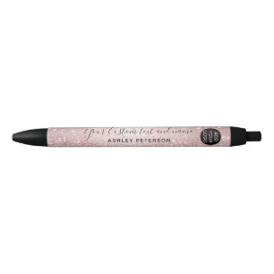 rose gold glitter metallic sparkle confetti name pen