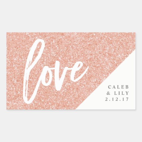 Rose Gold Glitter Mini Champagne Mini Wine Label