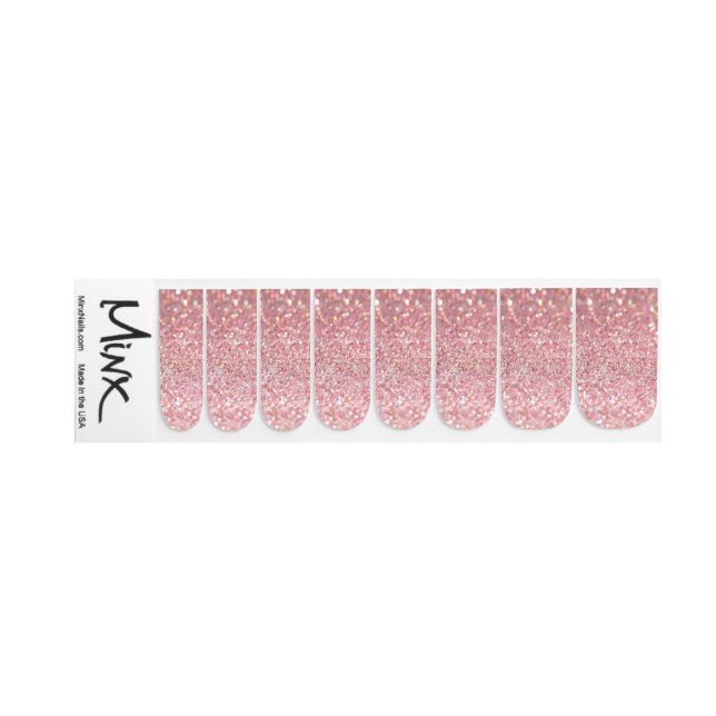 Rose Gold Glitter Minx Nail Art (Left Hand)