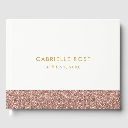 Rose Gold Glitter Modern Birthday Mitzvah Shower