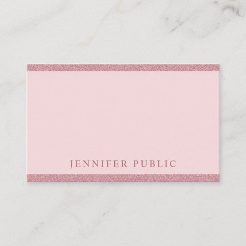 Rose Gold Glitter Modern Elegant Simple Template Business Card
