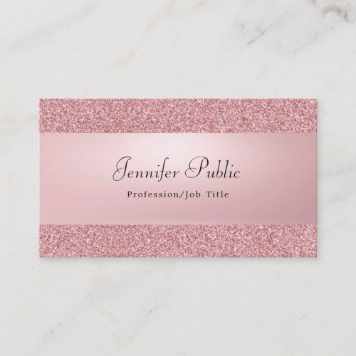 Rose Gold Glitter Modern Elegant Template Trendy Business Card