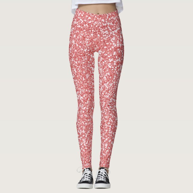 Rose Gold Glitter Modern Leggings (Front)